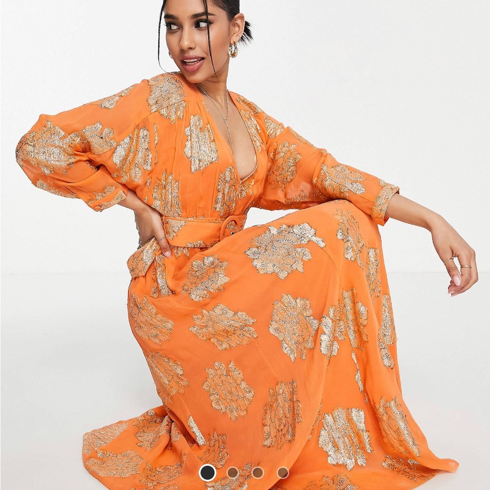 ASOS Petite Orange Maxi Dress